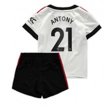 Manchester United Antony #21 Bortaställ Barn 2022-23 Korta ärmar (+ Korta byxor)